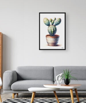 Bunny Ears Cactus (Opuntia microdasys) Watercolour Style Art Print - Illustration Painting Framed Plant Wall Art 16 Bunny Ears Cactus (Opuntia microdasys) Watercolour Style Art Print - Illustration Painting Framed Plant Wall Art - Image 3