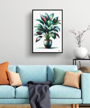 Chinese Evergreen (Aglaonema Commutatum) Watercolour Style Art Print - Illustration Painting Framed Plant Wall Art 15 Chinese Evergreen (Aglaonema Commutatum) Watercolour Style Art Print - Illustration Painting Framed Plant Wall Art - Image 2