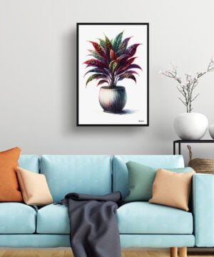 Croton (Codiaeum Variegatum) Watercolour Style Art Print - Illustration Painting Framed Plant Wall Art 15 Croton (Codiaeum Variegatum) Watercolour Style Art Print - Illustration Painting Framed Plant Wall Art - Image 2