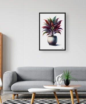 Croton (Codiaeum Variegatum) Watercolour Style Art Print - Illustration Painting Framed Plant Wall Art 16 Croton (Codiaeum Variegatum) Watercolour Style Art Print - Illustration Painting Framed Plant Wall Art - Image 3