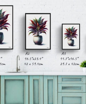 Croton (Codiaeum Variegatum) Watercolour Style Art Print - Illustration Painting Framed Plant Wall Art 17 Croton (Codiaeum Variegatum) Watercolour Style Art Print - Illustration Painting Framed Plant Wall Art - Image 4