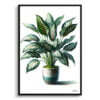Dumb Cane Plant (Dieffenbachia) Watercolour Style Art Print - Illustration Painting Framed Plant Wall Art 2 watercolour realist home plants dumb cane plantdieffenbachia front view