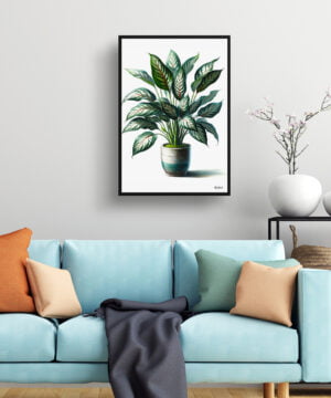 Dumb Cane Plant (Dieffenbachia) Watercolour Style Art Print - Illustration Painting Framed Plant Wall Art 15 Dumb Cane Plant (Dieffenbachia) Watercolour Style Art Print - Illustration Painting Framed Plant Wall Art - Image 2