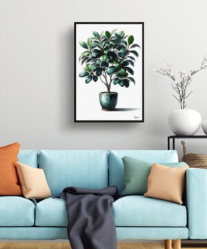 Ficus Audrey (Ficus benghalensis) Watercolour Style Art Print - Illustration Painting Framed Plant Wall Art 15 Ficus Audrey (Ficus benghalensis) Watercolour Style Art Print - Illustration Painting Framed Plant Wall Art - Image 2
