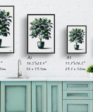 Ficus Audrey (Ficus benghalensis) Watercolour Style Art Print - Illustration Painting Framed Plant Wall Art 17 Ficus Audrey (Ficus benghalensis) Watercolour Style Art Print - Illustration Painting Framed Plant Wall Art - Image 4