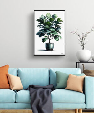 Fiddle Leaf Fig (Ficus Lyrata) Watercolour Style Art Print - Illustration Painting Framed Plant Wall Art 15 Fiddle Leaf Fig (Ficus Lyrata) Watercolour Style Art Print - Illustration Painting Framed Plant Wall Art - Image 2