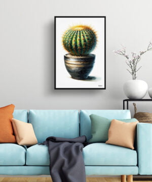 Golden Barrel Cactus (Echinocactus grusonii) Watercolour Style Art Print - Illustration Painting Framed Plant Wall Art 15 Golden Barrel Cactus (Echinocactus grusonii) Watercolour Style Art Print - Illustration Painting Framed Plant Wall Art - Image 2