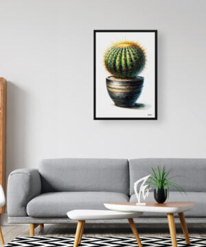 Golden Barrel Cactus (Echinocactus grusonii) Watercolour Style Art Print - Illustration Painting Framed Plant Wall Art 16 Golden Barrel Cactus (Echinocactus grusonii) Watercolour Style Art Print - Illustration Painting Framed Plant Wall Art - Image 3