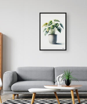 Golden Pothos (Epipremnum aureum) Watercolour Style Art Print - Illustration Painting Framed Plant Wall Art 16 Golden Pothos (Epipremnum aureum) Watercolour Style Art Print - Illustration Painting Framed Plant Wall Art - Image 3