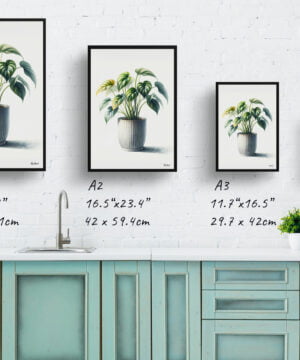 Golden Pothos (Epipremnum aureum) Watercolour Style Art Print - Illustration Painting Framed Plant Wall Art 17 Golden Pothos (Epipremnum aureum) Watercolour Style Art Print - Illustration Painting Framed Plant Wall Art - Image 4