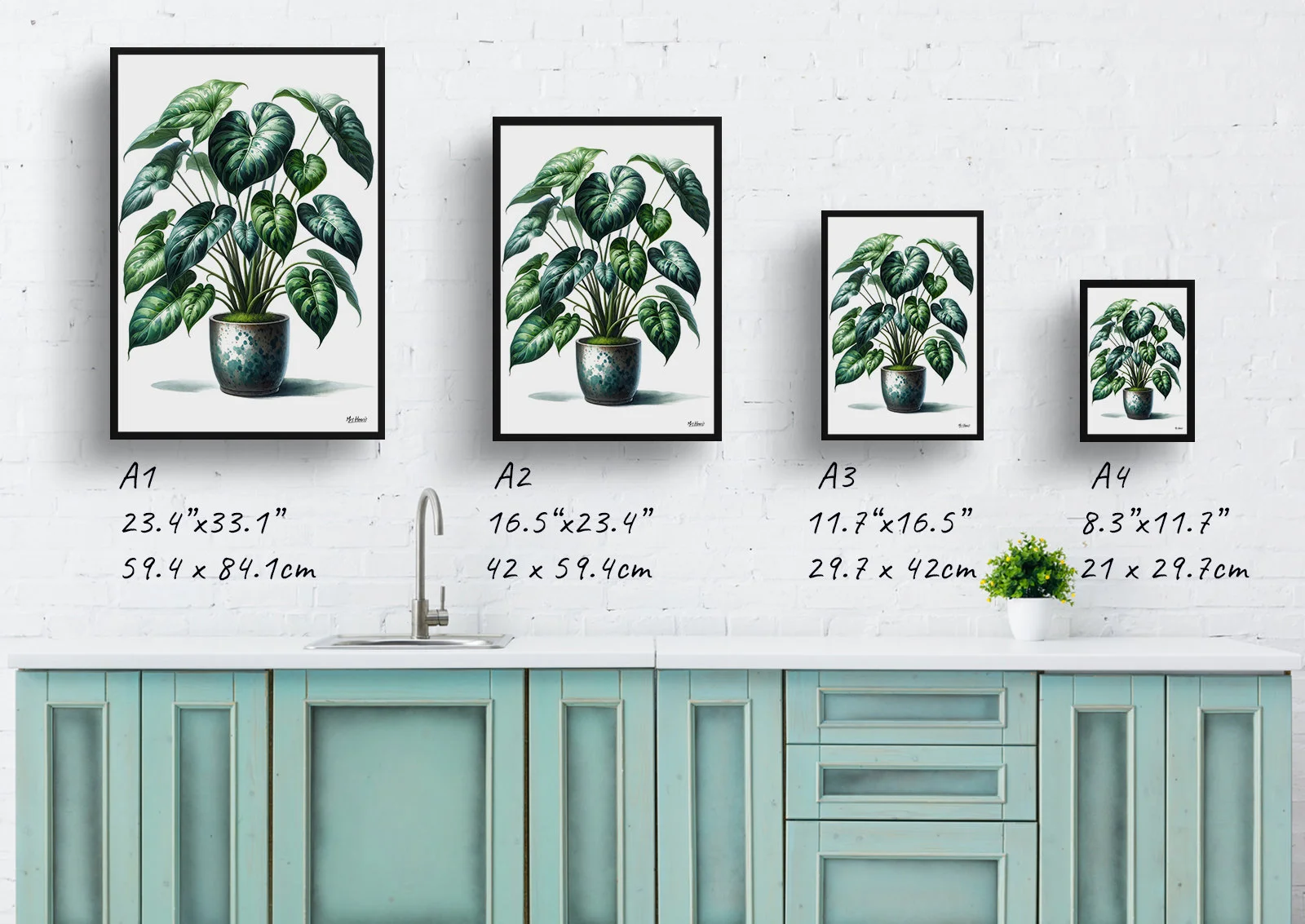 Heartleaf Philodendron (Philodendron Hederaceum) Watercolour Style Art Print - Illustration Painting Framed Plant Wall Art 6 Heartleaf Philodendron (Philodendron Hederaceum) Watercolour Style Art Print - Illustration Painting Framed Plant Wall Art - Image 4