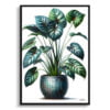 Homalomena army Watercolour Style Art Print - Illustration Painting Framed Plant Wall Art