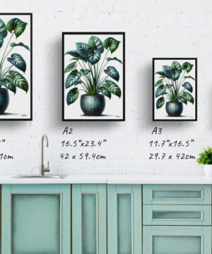 Homalomena army Watercolour Style Art Print - Illustration Painting Framed Plant Wall Art 17 Homalomena army Watercolour Style Art Print - Illustration Painting Framed Plant Wall Art - Image 4