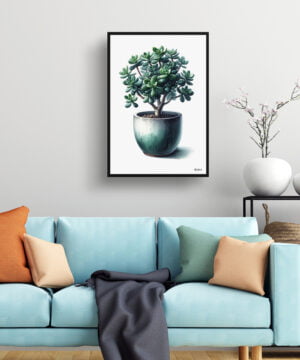 Jade Plant (Crassula Ovata) Watercolour Style Art Print - Illustration Painting Framed Plant Wall Art 15 Jade Plant (Crassula Ovata) Watercolour Style Art Print - Illustration Painting Framed Plant Wall Art - Image 2