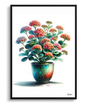 Kalanchoe Watercolour Style Art Print - Illustration Painting Framed Plant Wall Art