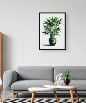 Lucky Bamboo (Dracaena Sanderiana) Watercolour Style Art Print - Illustration Painting Framed Plant Wall Art 16 Lucky Bamboo (Dracaena Sanderiana) Watercolour Style Art Print - Illustration Painting Framed Plant Wall Art - Image 3