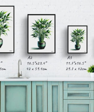 Lucky Bamboo (Dracaena Sanderiana) Watercolour Style Art Print - Illustration Painting Framed Plant Wall Art 17 Lucky Bamboo (Dracaena Sanderiana) Watercolour Style Art Print - Illustration Painting Framed Plant Wall Art - Image 4