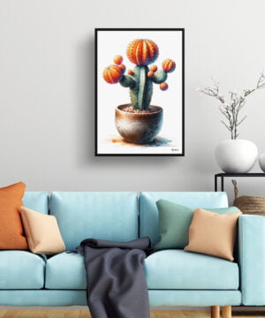 Moon Cactus (Gymnocalycium Mihanovichii ) Watercolour Style Art Print - Illustration Painting Framed Plant Wall Art 15 Moon Cactus (Gymnocalycium Mihanovichii ) Watercolour Style Art Print - Illustration Painting Framed Plant Wall Art - Image 2