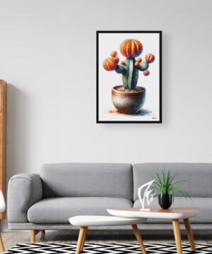 Moon Cactus (Gymnocalycium Mihanovichii ) Watercolour Style Art Print - Illustration Painting Framed Plant Wall Art 16 Moon Cactus (Gymnocalycium Mihanovichii ) Watercolour Style Art Print - Illustration Painting Framed Plant Wall Art - Image 3