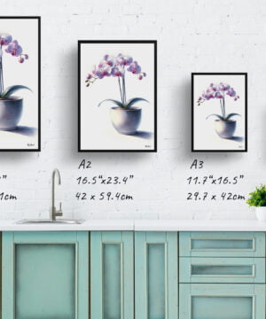 Moth Orchid (Phalaenopsis amabilis) Watercolour Style Art Print - Illustration Painting Framed Plant Wall Art 17 Moth Orchid (Phalaenopsis amabilis) Watercolour Style Art Print - Illustration Painting Framed Plant Wall Art - Image 4