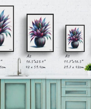 Oyster Plant (Tradescantia Spathacea) Watercolour Style Art Print - Illustration Painting Framed Plant Wall Art 17 Oyster Plant (Tradescantia Spathacea) Watercolour Style Art Print - Illustration Painting Framed Plant Wall Art - Image 4