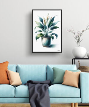 Peace Lily (Spathiphyllum wallisii) Watercolour Style Art Print - Illustration Painting Framed Plant Wall Art 15 Peace Lily (Spathiphyllum wallisii) Watercolour Style Art Print - Illustration Painting Framed Plant Wall Art - Image 2