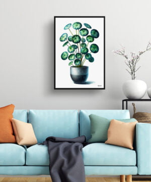 Pilea (Pilea Peperomioides) Watercolour Style Art Print - Illustration Painting Framed Plant Wall Art 15 Pilea (Pilea Peperomioides) Watercolour Style Art Print - Illustration Painting Framed Plant Wall Art - Image 2