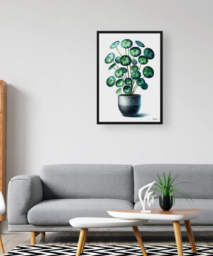 Pilea (Pilea Peperomioides) Watercolour Style Art Print - Illustration Painting Framed Plant Wall Art 16 Pilea (Pilea Peperomioides) Watercolour Style Art Print - Illustration Painting Framed Plant Wall Art - Image 3