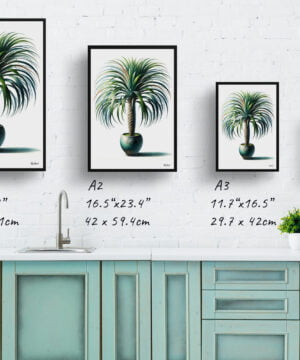 Ponytail Palm (Beaucarnea Recurvata) Watercolour Style Art Print - Illustration Painting Framed Plant Wall Art 17 Ponytail Palm (Beaucarnea Recurvata) Watercolour Style Art Print - Illustration Painting Framed Plant Wall Art - Image 4