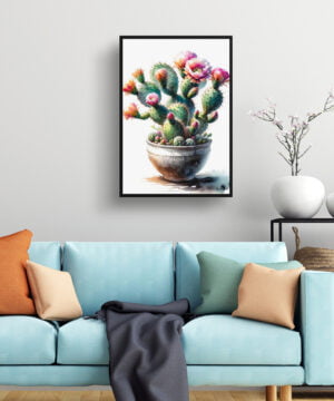 Prickly Pear Cactus (Opuntia) Watercolour Style Art Print - Illustration Painting Framed Plant Wall Art 15 Prickly Pear Cactus (Opuntia) Watercolour Style Art Print - Illustration Painting Framed Plant Wall Art - Image 2