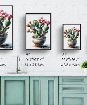 Prickly Pear Cactus (Opuntia) Watercolour Style Art Print - Illustration Painting Framed Plant Wall Art 17 Prickly Pear Cactus (Opuntia) Watercolour Style Art Print - Illustration Painting Framed Plant Wall Art - Image 4