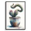 Rat Tail Cactus (Aporocactus flagelliformis) Watercolour Style Art Print - Illustration Painting Framed Plant Wall Art 2 watercolour realist home plants rat tail cactusaporocactus flagelliformis front view