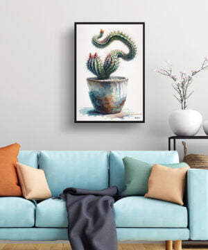 Rat Tail Cactus (Aporocactus flagelliformis) Watercolour Style Art Print - Illustration Painting Framed Plant Wall Art 15 Rat Tail Cactus (Aporocactus flagelliformis) Watercolour Style Art Print - Illustration Painting Framed Plant Wall Art - Image 2