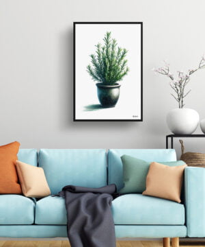Rosemary (Salvia Rosmarinus) Watercolour Style Art Print - Illustration Painting Framed Plant Wall Art 15 Rosemary (Salvia Rosmarinus) Watercolour Style Art Print - Illustration Painting Framed Plant Wall Art - Image 2