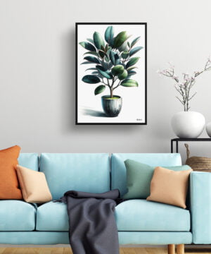 Rubber Plant (Ficus Elastica) Watercolour Style Art Print - Illustration Painting Framed Plant Wall Art 15 Rubber Plant (Ficus Elastica) Watercolour Style Art Print - Illustration Painting Framed Plant Wall Art - Image 2