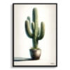 Saguaro Cactus (Carnegiea gigantea) Watercolour Style Art Print - Illustration Painting Framed Plant Wall Art 1 watercolour realist home plants saguaro cactuscarnegiea gigantea front view