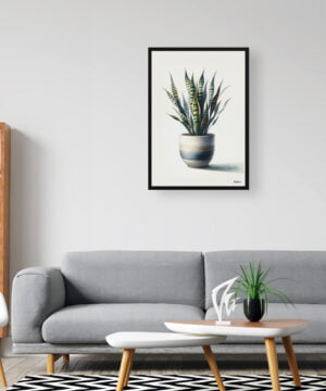 Snake Plant (Dracaena trifasciata) Watercolour Style Art Print - Illustration Painting Framed Plant Wall Art 16 Snake Plant (Dracaena trifasciata) Watercolour Style Art Print - Illustration Painting Framed Plant Wall Art - Image 3