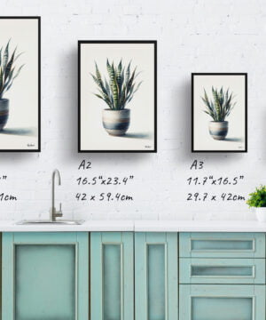 Snake Plant (Dracaena trifasciata) Watercolour Style Art Print - Illustration Painting Framed Plant Wall Art 17 Snake Plant (Dracaena trifasciata) Watercolour Style Art Print - Illustration Painting Framed Plant Wall Art - Image 4