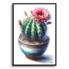 Strawberry cactus (Echinocereus stramineus) Watercolour Style Art Print - Illustration Painting Framed Plant Wall Art