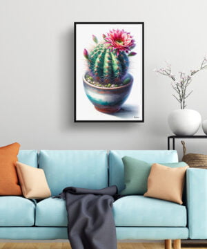 Strawberry cactus (Echinocereus stramineus) Watercolour Style Art Print - Illustration Painting Framed Plant Wall Art 15 Strawberry cactus (Echinocereus stramineus) Watercolour Style Art Print - Illustration Painting Framed Plant Wall Art - Image 2