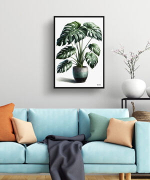 Swiss cheese plant (Monstera deliciosa) Watercolour Style Art Print - Illustration Painting Framed Plant Wall Art 15 Swiss cheese plant (Monstera deliciosa) Watercolour Style Art Print - Illustration Painting Framed Plant Wall Art - Image 2