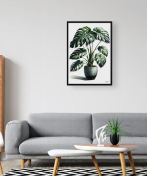 Swiss cheese plant (Monstera deliciosa) Watercolour Style Art Print - Illustration Painting Framed Plant Wall Art 16 Swiss cheese plant (Monstera deliciosa) Watercolour Style Art Print - Illustration Painting Framed Plant Wall Art - Image 3