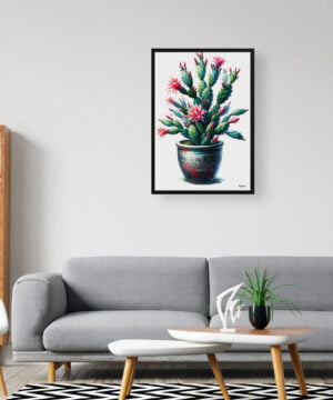 Thanksgiving Cactus (Schlumbergera truncata) Watercolour Style Art Print - Illustration Painting Framed Plant Wall Art 16 Thanksgiving Cactus (Schlumbergera truncata) Watercolour Style Art Print - Illustration Painting Framed Plant Wall Art - Image 3
