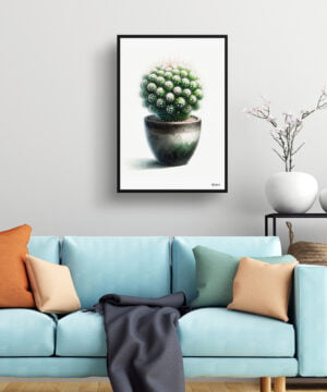 Thimble Cactus (Mammillaria gracilis fragilis) Watercolour Style Art Print - Illustration Painting Framed Plant Wall Art 15 Thimble Cactus (Mammillaria gracilis fragilis) Watercolour Style Art Print - Illustration Painting Framed Plant Wall Art - Image 2
