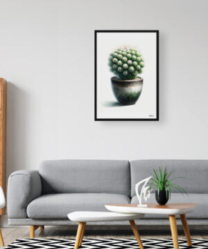 Thimble Cactus (Mammillaria gracilis fragilis) Watercolour Style Art Print - Illustration Painting Framed Plant Wall Art 16 Thimble Cactus (Mammillaria gracilis fragilis) Watercolour Style Art Print - Illustration Painting Framed Plant Wall Art - Image 3
