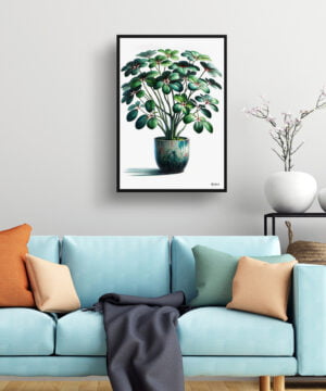 Umbrella Plant (Schefflera Actinophylla) Watercolour Style Art Print - Illustration Painting Framed Plant Wall Art 15 Umbrella Plant (Schefflera Actinophylla) Watercolour Style Art Print - Illustration Painting Framed Plant Wall Art - Image 2