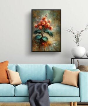Begonia Inferno (Begonia) Oil Painting Style Art Print - Whimsical Painting Framed Plant Wall Art 19 Begonia Inferno (Begonia) Oil Painting Style Art Print - Whimsical Painting Framed Plant Wall Art - Image 6