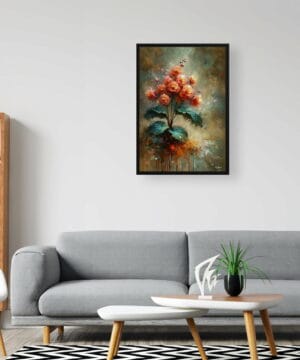 Begonia Inferno (Begonia) Oil Painting Style Art Print - Whimsical Painting Framed Plant Wall Art 20 Begonia Inferno (Begonia) Oil Painting Style Art Print - Whimsical Painting Framed Plant Wall Art - Image 7