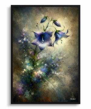 Bellflower (Campanula) Oil Painting Style Art Print - Whimsical Painting Framed Plant Wall Art - Image 5