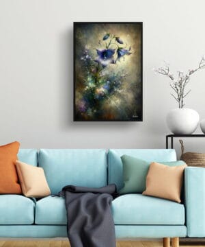 Bellflower (Campanula) Oil Painting Style Art Print - Whimsical Painting Framed Plant Wall Art - Image 10